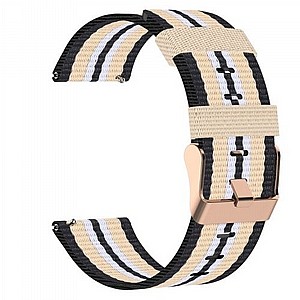 ����� �� / ������ ����  Woven Textured Nylon Band ���� LaTera ����� ��� ����: Samsung Galaxy Watch  46mm (��� Black/Beige)