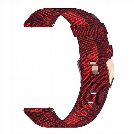 ����� �� / ������ ����  Stripe Weave Nylon Band ���� LaTera ����� ��� ����: Samsung Galaxy Watch  42mm (��� Red)