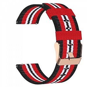 ����� �� / ������ ����  Woven Textured Nylon Band ���� LaTera ����� ��� ����: Samsung Galaxy Watch  42mm (��� Black/Red)