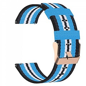 רצועת בד / ניילון מדגם Woven Textured Nylon Band מבית LaTera לשעון חכם מדגם: Samsung Galaxy Watch 42mm (צבע Black/Sky Blue) רצועת בד / ניילון מדגם Woven Textured Nylon Band מבית LaTera לשעון חכם מדגם: Samsung Galaxy Watch 42mm (צבע Black/Sky Blue)