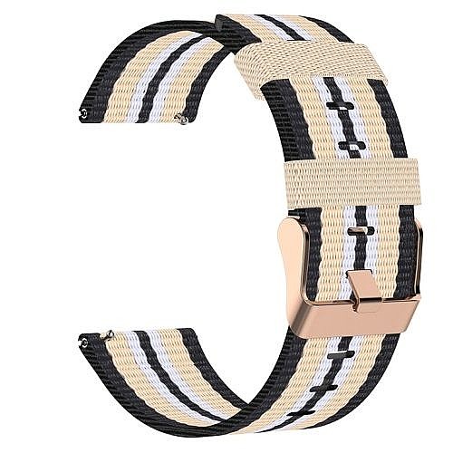 ����� �� / ������ ����  Woven Textured Nylon Band ���� LaTera ����� ��� ����: Samsung Galaxy Watch  42mm (��� Black/Beige)