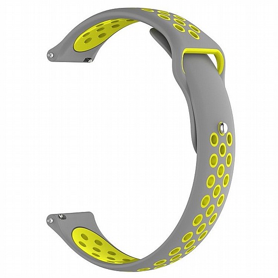 ����� ������� ����  Double Color Wrist Silicone Band ���� LaTera ����� ��� ����: Samsung Galaxy Watch  42mm (��� Yellow/Grey)