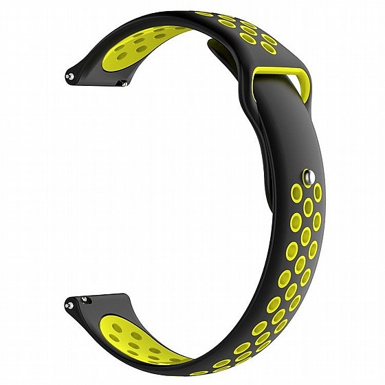 ����� ������� ����  Double Color Wrist Silicone Band ���� LaTera ����� ��� ����: Samsung Galaxy Watch  42mm (��� Black/Yellow)