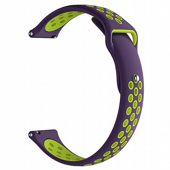 ����� ������� ����  Double Color Wrist Silicone Band ���� LaTera ����� ��� ����: Samsung Galaxy Watch  46mm (��� Purple/Mint Green)