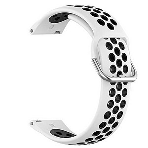 רצועת סיליקון מדגם Sports Solid Color Silicone Band מבית LaTera לשעון חכם מדגם: Samsung Galaxy Watch 46mm (צבע White/Black) רצועת סיליקון מדגם Sports Solid Color Silicone Band מבית LaTera לשעון חכם מדגם: Samsung Galaxy Watch 46mm (צבע White/Black)