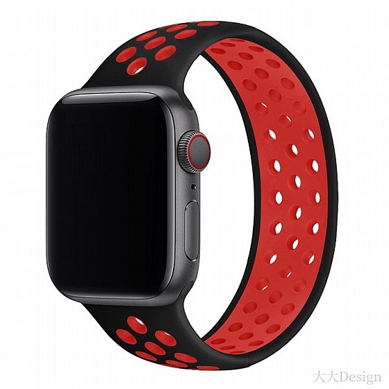 ����� ������� ����  Elastic Silicone Band ���� LaTera ����� ��� ����: Apple Watch 42mm/44mm/45mm (��� Black/Red)