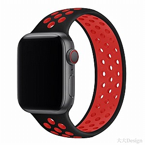 ����� ������� ����  Elastic Silicone Band ���� LaTera ����� ��� ����: Apple Watch 42mm/44mm/45mm (��� Black/Red)