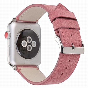 ����� ��� ���� Frosted Genuine Leather Band ���� LaTera ����� ��� ����: Apple Watch 42mm/44mm/45mm (��� Pink)
