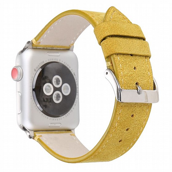 ����� ��� ���� Frosted Genuine Leather Band ���� LaTera ����� ��� ����: Apple Watch 42mm/44mm/45mm (��� Yellow)