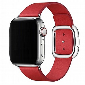 רצועת עור מדגם Modern Style Leather Band מבית LaTera לשעון חכם מדגם: Apple Watch 38mm/40mm/41mm (צבע Red) רצועת עור מדגם Modern Style Leather Band מבית LaTera לשעון חכם מדגם: Apple Watch 38mm/40mm/41mm (צבע Red)