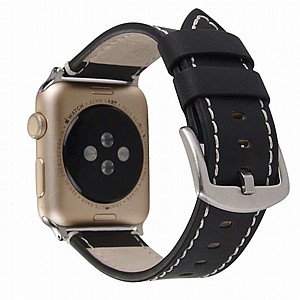 רצועת עור מדגם Calfskin Genuine Leather Band מבית LaTera לשעון חכם מדגם: Apple Watch 42mm/44mm/45mm (צבע Black) רצועת עור מדגם Calfskin Genuine Leather Band מבית LaTera לשעון חכם מדגם: Apple Watch 42mm/44mm/45mm (צבע Black)
