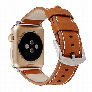 רצועת עור מדגם Calfskin Genuine Leather Band מבית LaTera לשעון חכם מדגם: Apple Watch 42mm/44mm/45mm (צבע Brown) רצועת עור מדגם Calfskin Genuine Leather Band מבית LaTera לשעון חכם מדגם: Apple Watch 42mm/44mm/45mm (צבע Brown)