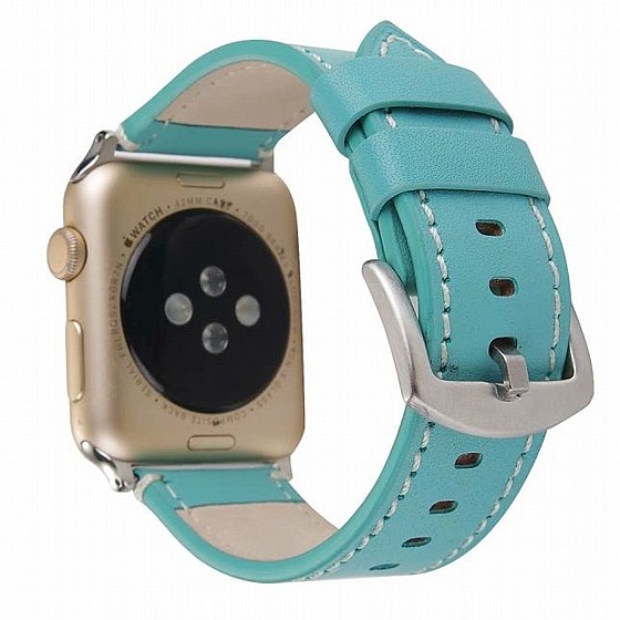 ����� ��� ���� Calfskin Genuine Leather Band ���� LaTera ����� ��� ����: Apple Watch 42mm/44mm/45mm (��� Blue)