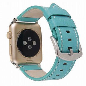 רצועת עור מדגם Calfskin Genuine Leather Band מבית LaTera לשעון חכם מדגם: Apple Watch 42mm/44mm/45mm (צבע Blue) רצועת עור מדגם Calfskin Genuine Leather Band מבית LaTera לשעון חכם מדגם: Apple Watch 42mm/44mm/45mm (צבע Blue)
