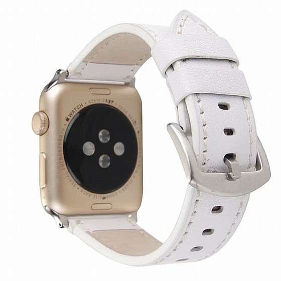 ����� ��� ���� Calfskin Genuine Leather Band ���� LaTera ����� ��� ����: Apple Watch 38mm/40mm/41mm (��� White)
