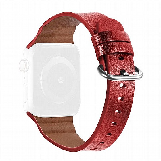 ����� ��� ���� Replacement Genuine Leather Band ���� LaTera ����� ��� ����: Apple Watch 42mm/44mm/45mm (��� Red)