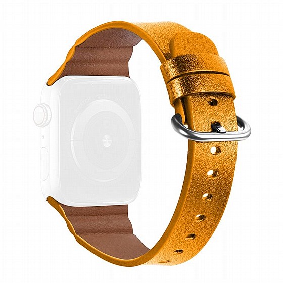����� ��� ���� Replacement Genuine Leather Band ���� LaTera ����� ��� ����: Apple Watch 38mm/40mm/41mm (��� Yellow)