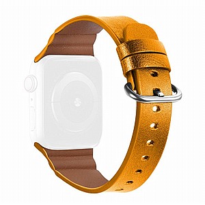 רצועת עור מדגם Replacement Genuine Leather Band מבית LaTera לשעון חכם מדגם: Apple Watch 38mm/40mm/41mm (צבע Yellow) רצועת עור מדגם Replacement Genuine Leather Band מבית LaTera לשעון חכם מדגם: Apple Watch 38mm/40mm/41mm (צבע Yellow)