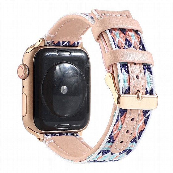 ����� ��� ���� Ethnic Leather Band ���� LaTera ����� ��� ����: Apple Watch 42mm/44mm/45mm (��� Pink)