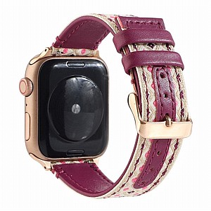 רצועת עור מדגם Ethnic Leather Band מבית LaTera לשעון חכם מדגם: Apple Watch 42mm/44mm/45mm (צבע Purple) רצועת עור מדגם Ethnic Leather Band מבית LaTera לשעון חכם מדגם: Apple Watch 42mm/44mm/45mm (צבע Purple)