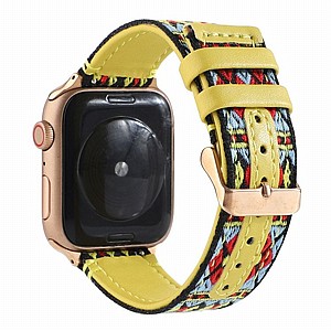 ����� ��� ���� Ethnic Leather Band ���� LaTera ����� ��� ����: Apple Watch 42mm/44mm/45mm (��� Yellow)