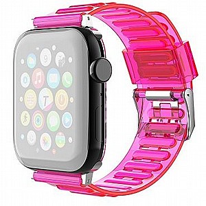 רצועת סיליקון מדגם TPU Claer Silicone Band מבית LaTera לשעון חכם מדגם: Apple Watch 38mm/40mm/41mm (צבע Rose) רצועת סיליקון מדגם TPU Claer Silicone Band מבית LaTera לשעון חכם מדגם: Apple Watch 38mm/40mm/41mm (צבע Rose)