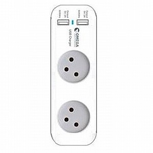 מפצל חשמל + 2 יציאות USB מבית OMEGA (מתח 5V-2A) מפצל חשמל + 2 יציאות USB מבית OMEGA (מתח 5V-2A)