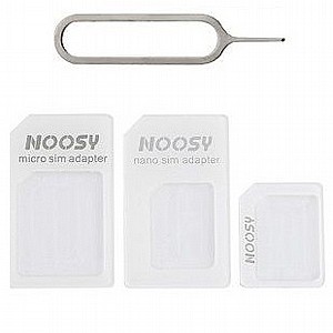 סט מתאמים כרטיסי SIM + פין שליפה מבית NOOSY סט מתאמים כרטיסי SIM + פין שליפה מבית NOOSY