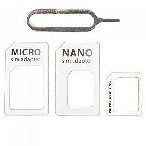 סט מתאמים כרטיסי SIM + פין שליפה מבית LaTera סט מתאמים כרטיסי SIM + פין שליפה מבית LaTera