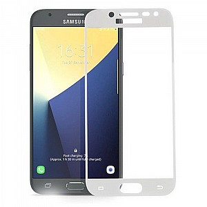 מגן מסך "זכוכית" מבית VMax לטלפון סלולארי מדגם: Samsung Galaxy J7 PRO (מגן מסך מלא לכל המסך) - צבע לבן מגן מסך "זכוכית" מבית VMax לטלפון סלולארי מדגם: Samsung Galaxy J7 PRO (מגן מסך מלא לכל המסך) - צבע לבן