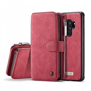 נרתיק עור מדגם Wallet Case Cover מבית CASEME לטלפון סלולארי מדגם: Samsung Galaxy S9 Plus (כולל 14 תאים לכרטיסי אשראי) - צבע אדום נרתיק עור מדגם Wallet Case Cover מבית CASEME לטלפון סלולארי מדגם: Samsung Galaxy S9 Plus (כולל 14 תאים לכרטיסי אשראי) - צבע אדום