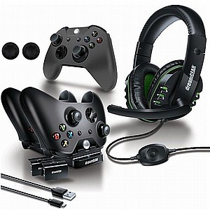 ערכת אביזרים 8 ב 1 לקונסולת משחק XBOX One מבית DreamGEAR (אוזניות סטריאו+מטען כפול לשלטים+זוג סוללות+כבל טעינה+כיסוי סיליקון לשלט+זוג מגני כפתור) ערכת אביזרים 8 ב 1 לקונסולת משחק XBOX One מבית DreamGEAR (אוזניות סטריאו+מטען כפול לשלטים+זוג סוללות+כבל טעינה+כיסוי סיליקון לשלט+זוג מגני כפתור)