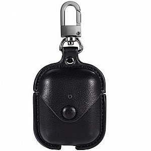 נרתיק עור מדגם Snap Fastener Hook Leather Case מבית LaTera לאוזניות AirPods (צבע שחור) נרתיק עור מדגם Snap Fastener Hook Leather Case מבית LaTera לאוזניות AirPods (צבע שחור)