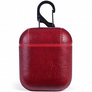 נרתיק עור מדגם Genuine Hook Leather Case מבית HOLILA לאוזניות AirPods (צבע אדום) נרתיק עור מדגם Genuine Hook Leather Case מבית HOLILA לאוזניות AirPods (צבע אדום)