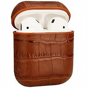 נרתיק עור מדגם Crocodile Litchi Skin Leather Case מבית LaTera לאוזניות AirPods (צבע חום) נרתיק עור מדגם Crocodile Litchi Skin Leather Case מבית LaTera לאוזניות AirPods (צבע חום)