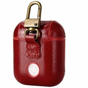 נרתיק עור מדגם Wax Surface Hook Leather Case מבית LaTera לאוזניות AirPods (צבע אדום) נרתיק עור מדגם Wax Surface Hook Leather Case מבית LaTera לאוזניות AirPods (צבע אדום)