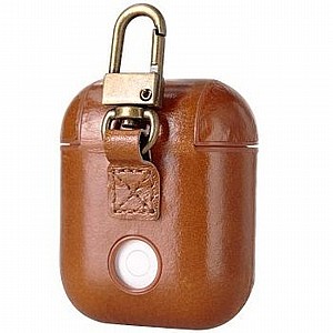 נרתיק עור מדגם Wax Surface Hook Leather Case מבית LaTera לאוזניות AirPods (צבע חום) נרתיק עור מדגם Wax Surface Hook Leather Case מבית LaTera לאוזניות AirPods (צבע חום)