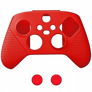 נרתיק סיליקון + 2 מגני כפתור מבית DOBE לשלט אלחוטי לקונסולת משחק Xbox One X (צבע אדום) נרתיק סיליקון + 2 מגני כפתור מבית DOBE לשלט אלחוטי לקונסולת משחק Xbox One X (צבע אדום)