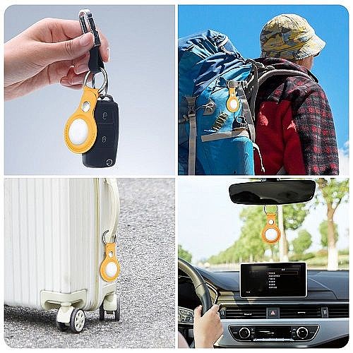 ����� ������ ���� ��� ���� PU Leather Keychain Case ���� LaTera ��� ���� AirTag (��� ����)