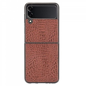 נרתיק עור מדגם Crocodile FLIP CASE מבית LaTera לטלפון סלולארי מדגם: Samsung Galaxy Z Flip 3 (צבע חום) נרתיק עור מדגם Crocodile FLIP CASE מבית LaTera לטלפון סלולארי מדגם: Samsung Galaxy Z Flip 3 (צבע חום)