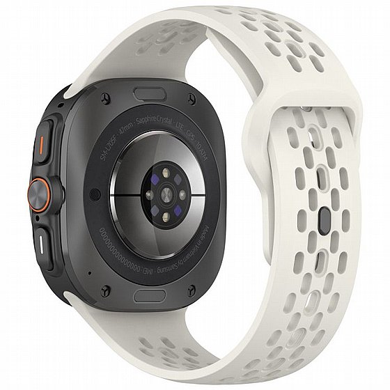 ����� ������� ����  Hole Magnetic Folding Buckle Silicone Band ���� iBands ����� ��� ����: Samsung Galaxy Watch Ultra 47mm (��� White) 