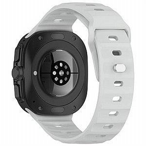 ����� ������� ����  Reverse Buckle Silicone Band ���� iBands ����� ��� ����: Samsung Galaxy Watch Ultra 47mm (��� White) 
