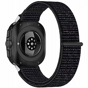 ����� �� / ������ ���� Simple Braided Nylon Band ���� iBands ����� ��� ����: Samsung Galaxy Watch 7 / Watch 6 / Watch 5 / Watch 4 (��� Black)  - 20mm