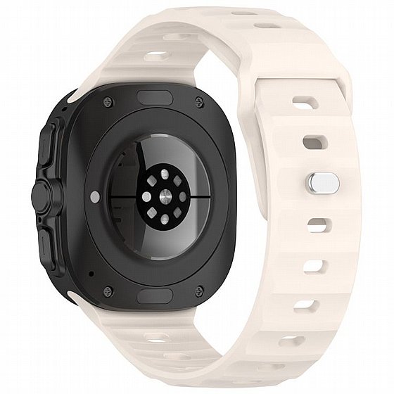����� ������� ����  Solid Color Reverse Buckle Silicone Band ���� iBands ����� ��� ����: Samsung Galaxy Watch Ultra 47mm (��� White) 