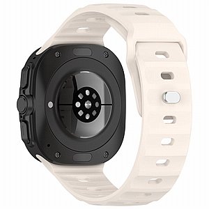 ����� ������� ����  Solid Color Reverse Buckle Silicone Band ���� iBands ����� ��� ����: Samsung Galaxy Watch Ultra 47mm (��� White) 