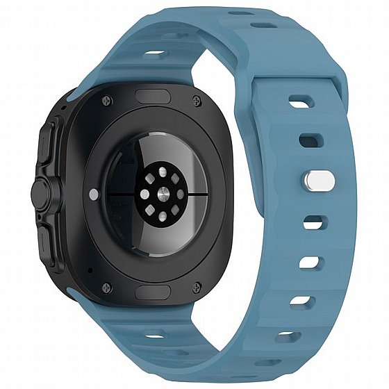 ����� ������� ����  Solid Color Reverse Buckle Silicone Band ���� iBands ����� ��� ����: Samsung Galaxy Watch Ultra 47mm (��� Dark Blue) 
