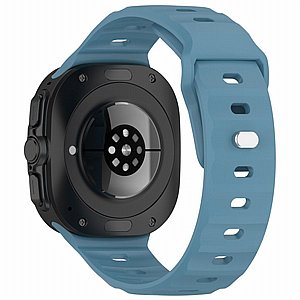 ����� ������� ����  Solid Color Reverse Buckle Silicone Band ���� iBands ����� ��� ����: Samsung Galaxy Watch Ultra 47mm (��� Dark Blue) 