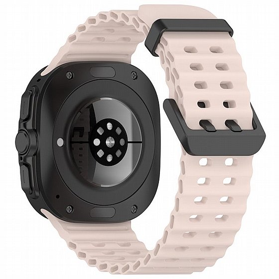 ����� ������� ����  Ocean Hole Dual Buckle Silicone Band ���� iBands ����� ��� ����: Samsung Galaxy Watch Ultra 47mm (��� Red) 