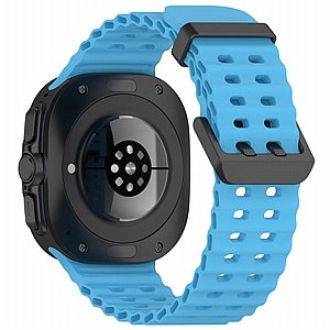����� ������� ����  Ocean Hole Dual Buckle Silicone Band ���� iBands ����� ��� ����: Samsung Galaxy Watch Ultra 47mm (��� Orange) 