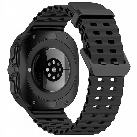 ����� ������� ����  Ocean Hole Dual Buckle Silicone Band ���� iBands ����� ��� ����: Samsung Galaxy Watch Ultra 47mm (��� Gray Green) 